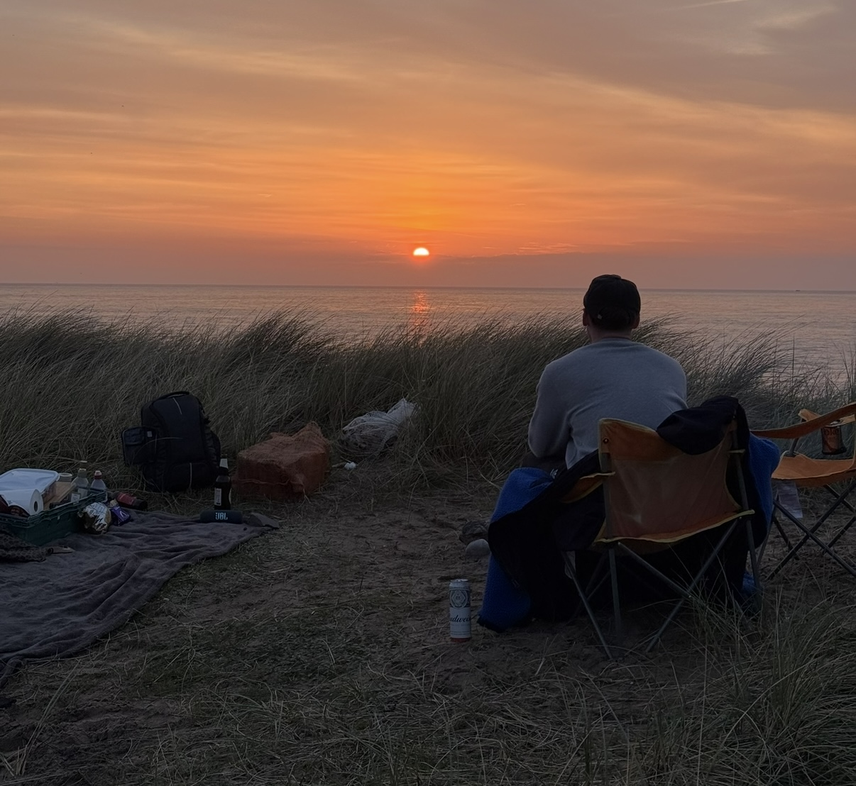 Watching the sunset at the beach